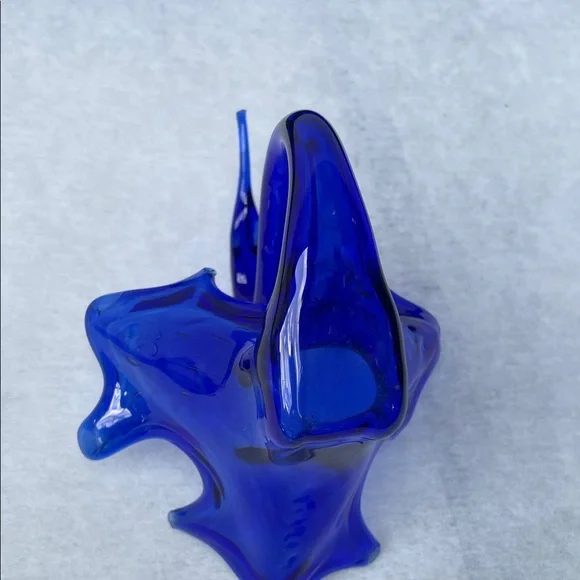 Artisan Cobalt Glass Swan Figurine - Picture 3 of 5